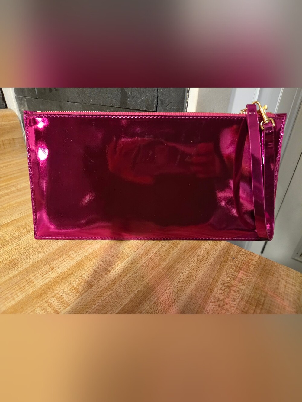 Carolina Herrera NWOT Pink Metallic Clutch/Wristlet
